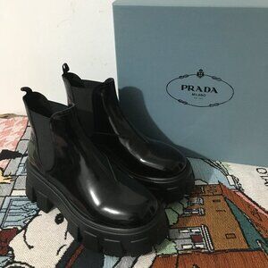 Women's Prada Black Loafers Ankle Boots